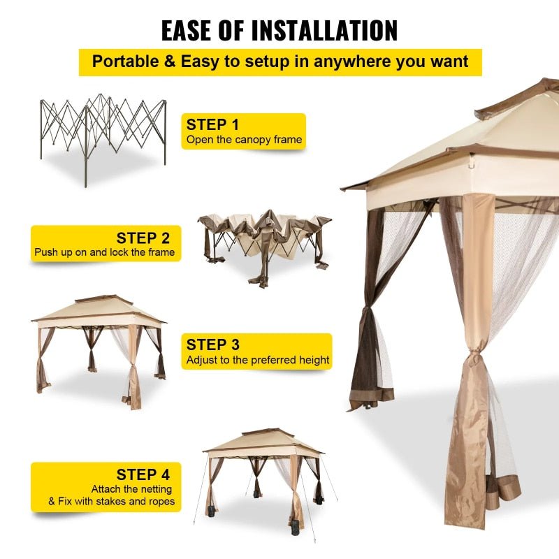 10x10ft Outdoor Canopy Gazebo Waterproof and UV Protection - My Shaded Yard