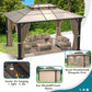 13' x 10' Hardtop Gazebo, Outdoor PVC Double Roof Canopy, Aluminum Frame - My Shaded Yard