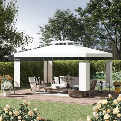 13' X 10' Patio Gazebo Outdoor Canopy Shelter w/ Double Vented Roof Grey - My Shaded Yard