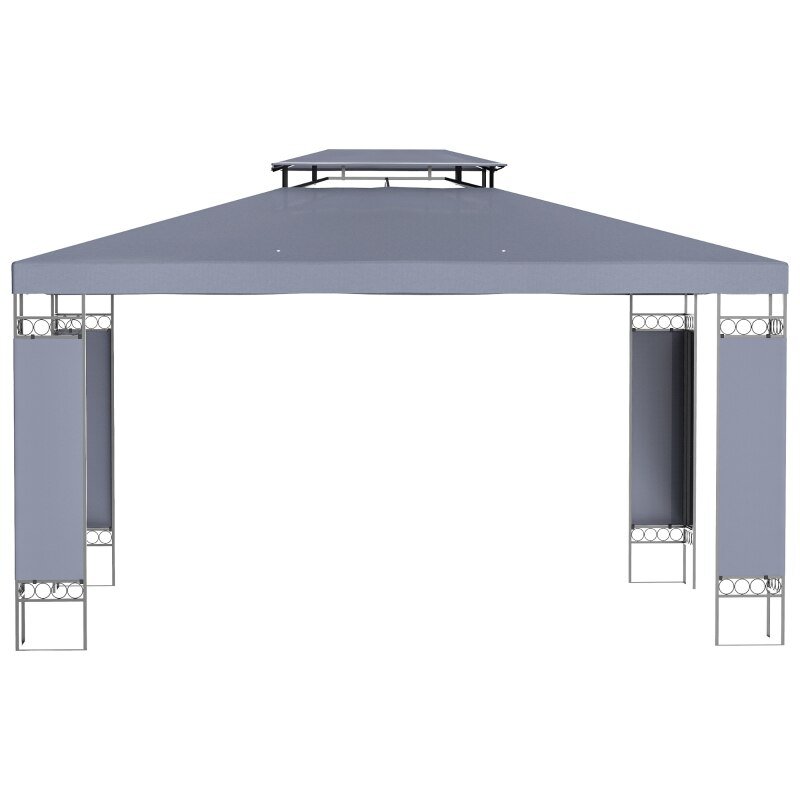 13' X 10' Patio Gazebo Outdoor Canopy Shelter w/ Double Vented Roof Grey - My Shaded Yard