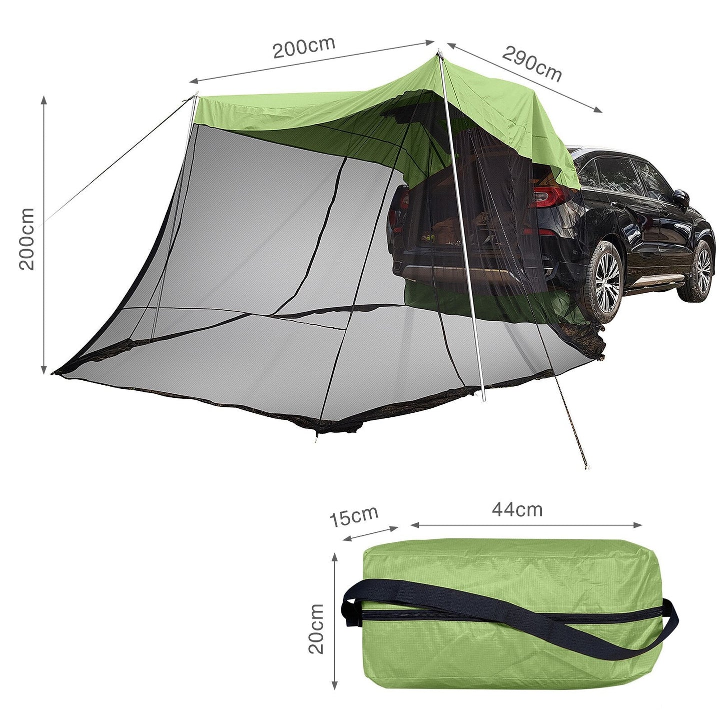 Car Side Canopy, Outdoor Camping Vehicle Screen, Large Waterproof Sunshade - My Shaded Yard