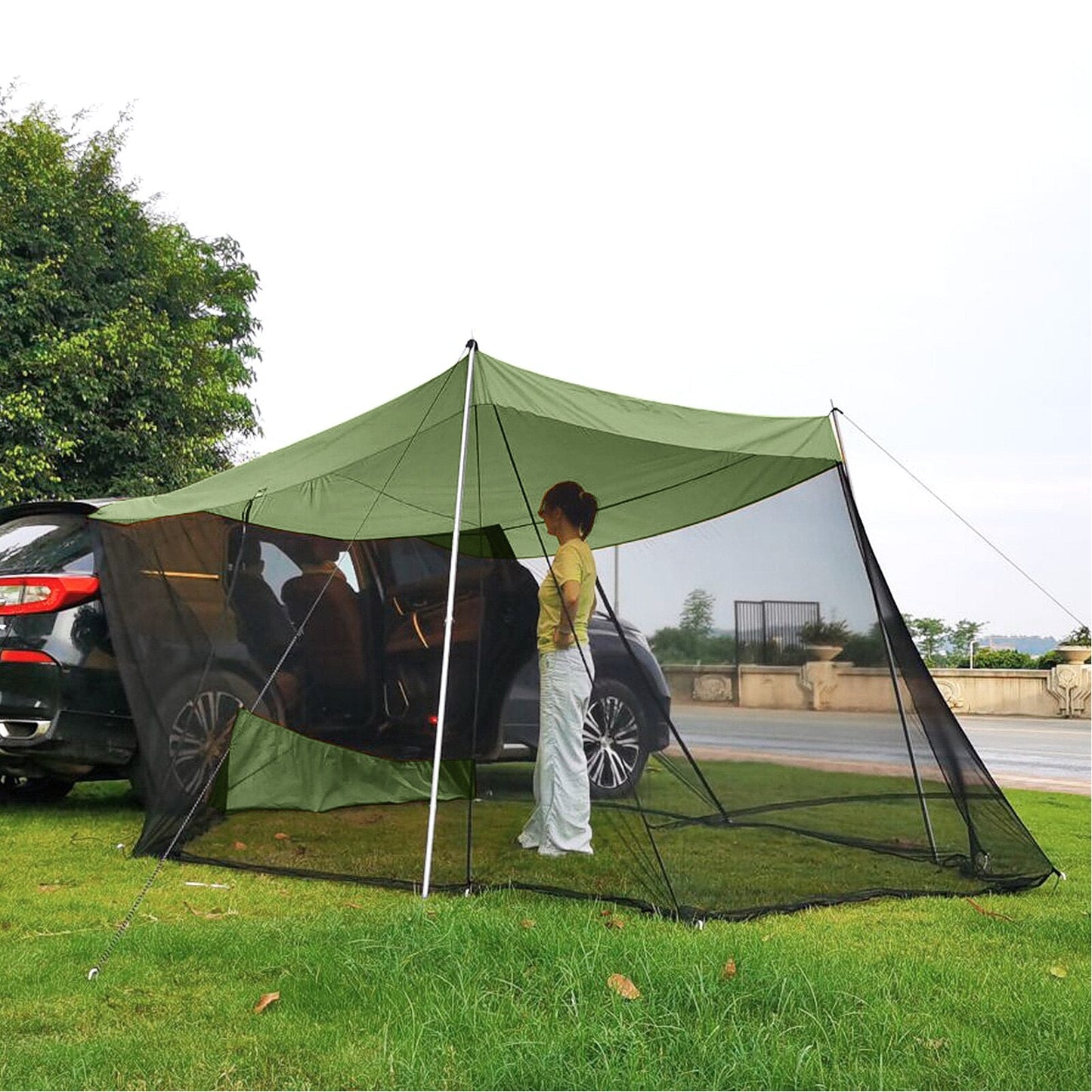 Car Side Canopy, Outdoor Camping Vehicle Screen, Large Waterproof Sunshade - My Shaded Yard