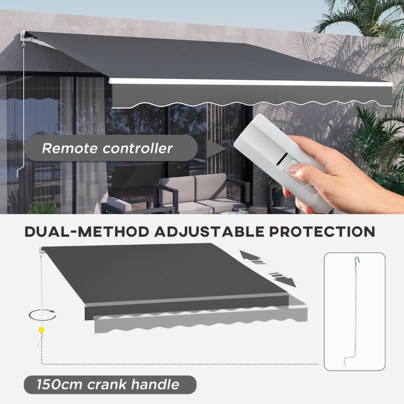 Electric Awning, Retractable Awning, UV Protection Sun Shade Shelter with Remote Controller - My Shaded Yard