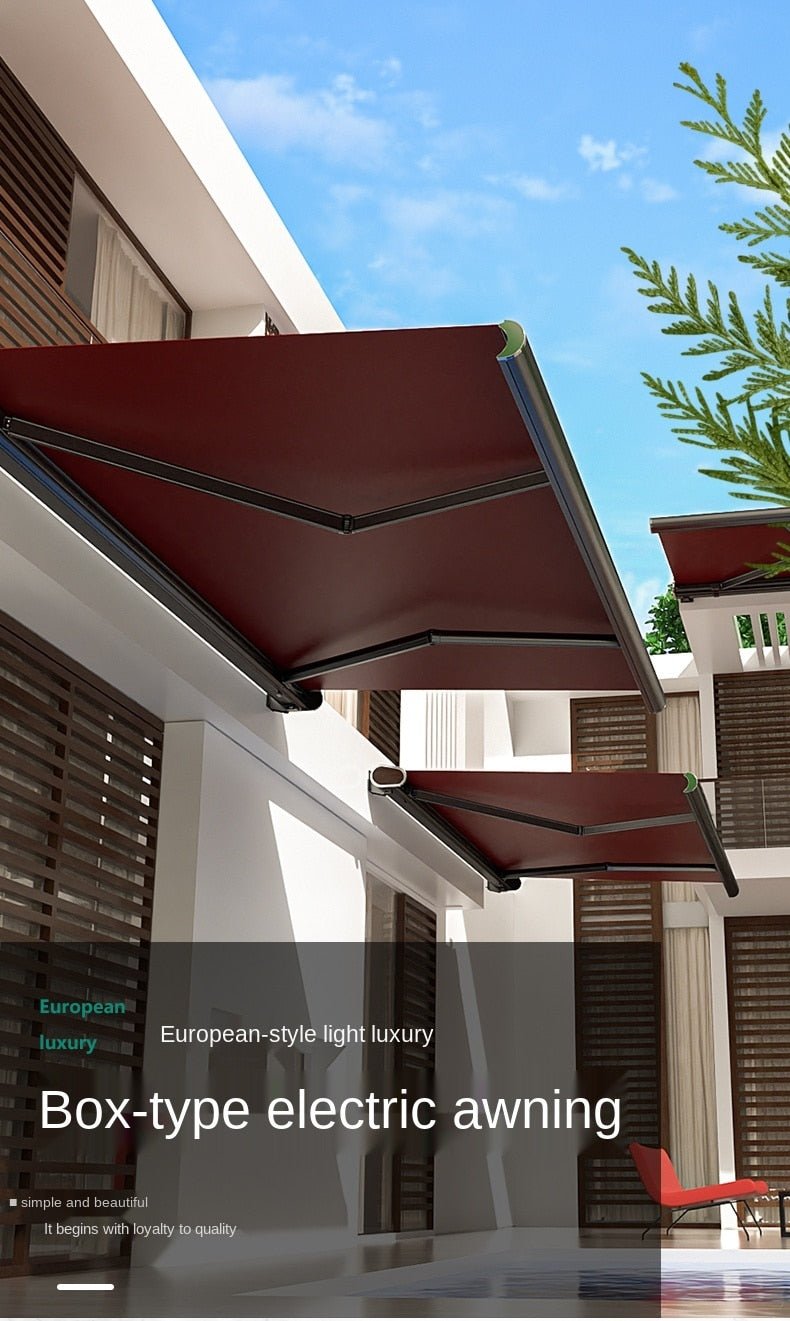 Electric Canopy, Outdoor Balcony Foldable Awning Full Box Retractable - My Shaded Yard