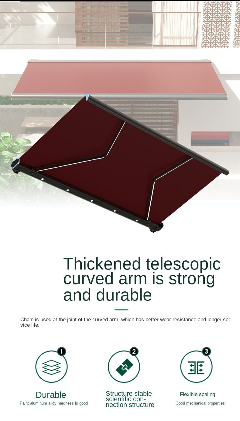 Electric Canopy, Outdoor Balcony Foldable Awning Full Box Retractable - My Shaded Yard