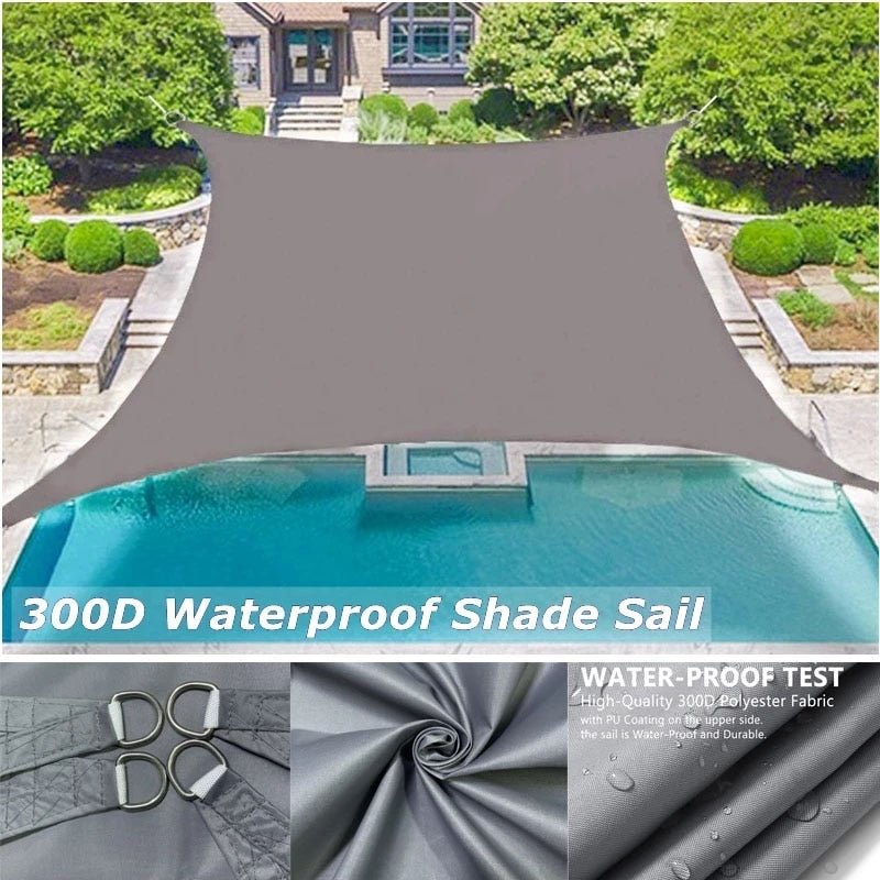 Outdoor Waterproof Sun Shade Sail Rectangle Pool Sun-Shelter Sunshade Sail - My Shaded Yard