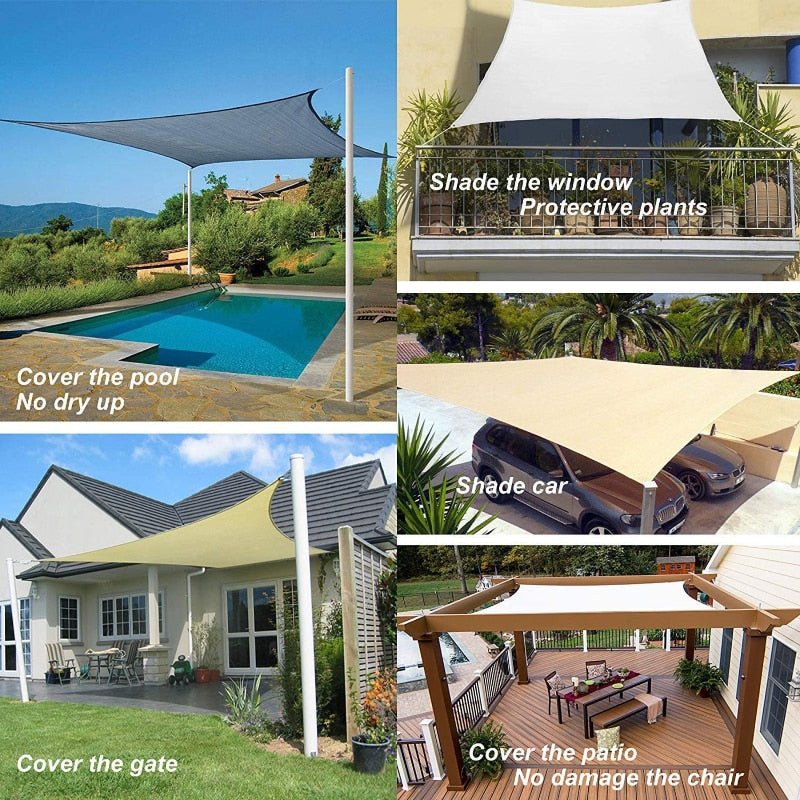 Outdoor Waterproof Sun Shade Sail Rectangle Pool Sun-Shelter Sunshade Sail - My Shaded Yard