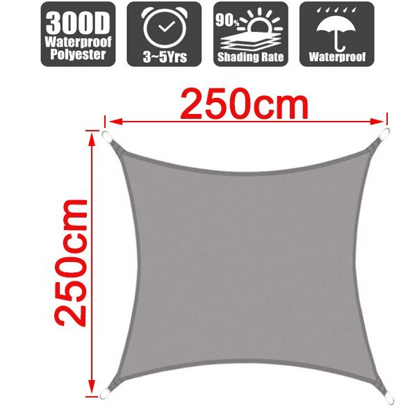 Outdoor Waterproof Sun Shade Sail Rectangle Pool Sun-Shelter Sunshade Sail - My Shaded Yard